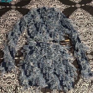 Blue Textured Sweater